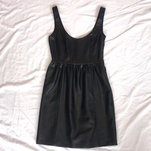 Bar iii fake leather empire dress